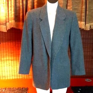 Requirements Woman's Vintage  Gray‎  Wool Blazer Jacket M
